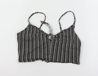 Primark Womens Grey Striped Jersey Basic Tank Size 8