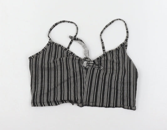 Primark Womens Grey Striped Jersey Basic Tank Size 8