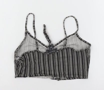 Primark Womens Grey Striped Jersey Basic Tank Size 8