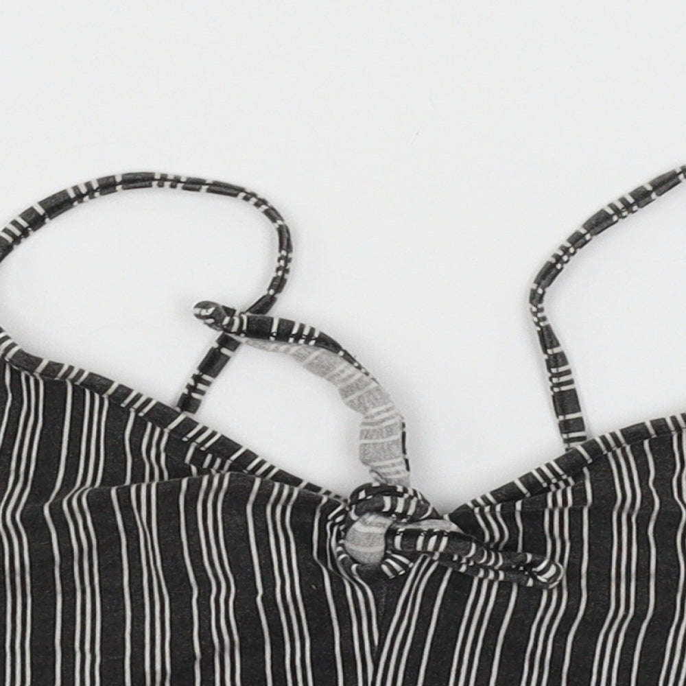 Primark Womens Grey Striped Jersey Basic Tank Size 8