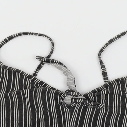 Primark Womens Grey Striped Jersey Basic Tank Size 8