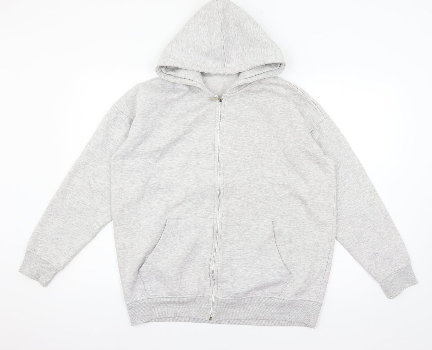 Mens UK Size S Boohoo Grey Full Zip Hoodie