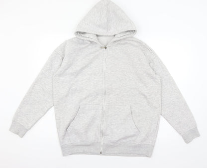 Mens UK Size S Boohoo Grey Full Zip Hoodie