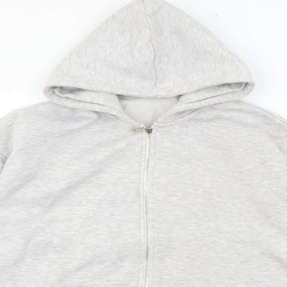 Mens UK Size S Boohoo Grey Full Zip Hoodie