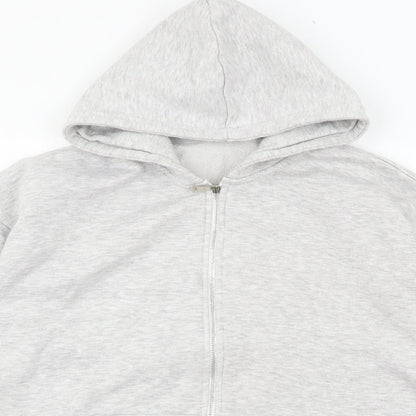 Mens UK Size S Boohoo Grey Full Zip Hoodie