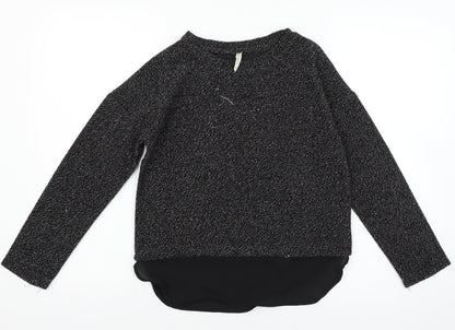 Young Dimension Girls Black  Knit Pullover Jumper Size 11-12 Years
