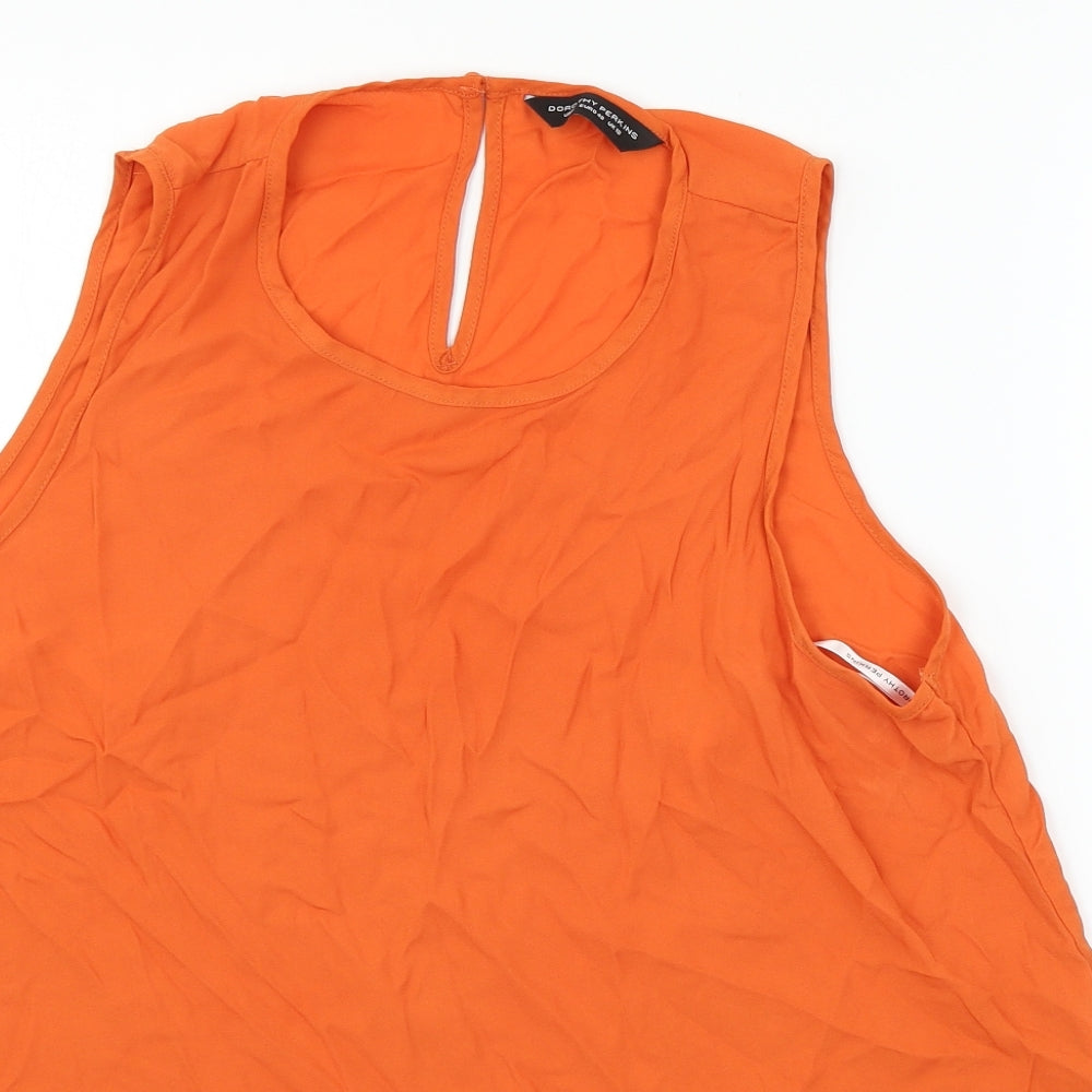 Womens UK Size 12 Dorothy Perkins Orange Basic Blouse