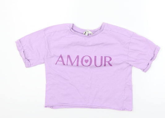 Miss E-vie Girls Purple  Jersey Basic T-Shirt Size 11-12 Years  - Amour