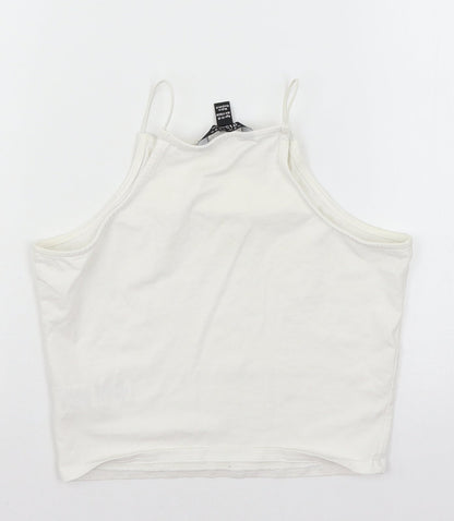 New Look Girls White  Jersey Basic Tank Size 14-15 Years
