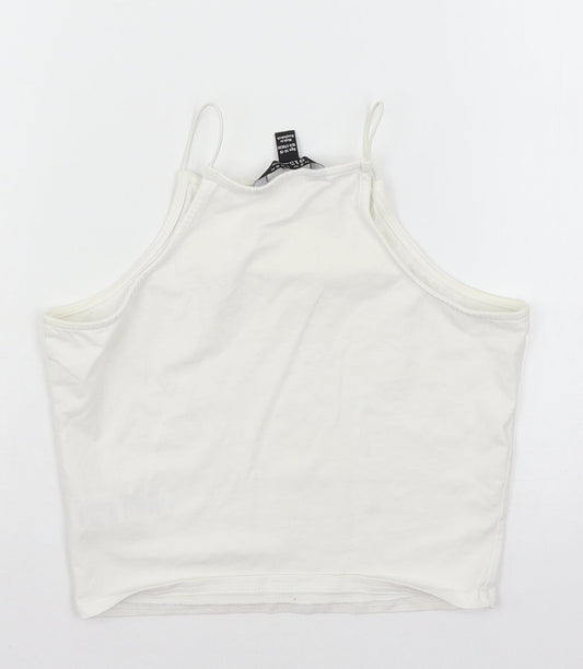 New Look Girls White  Jersey Basic Tank Size 14-15 Years