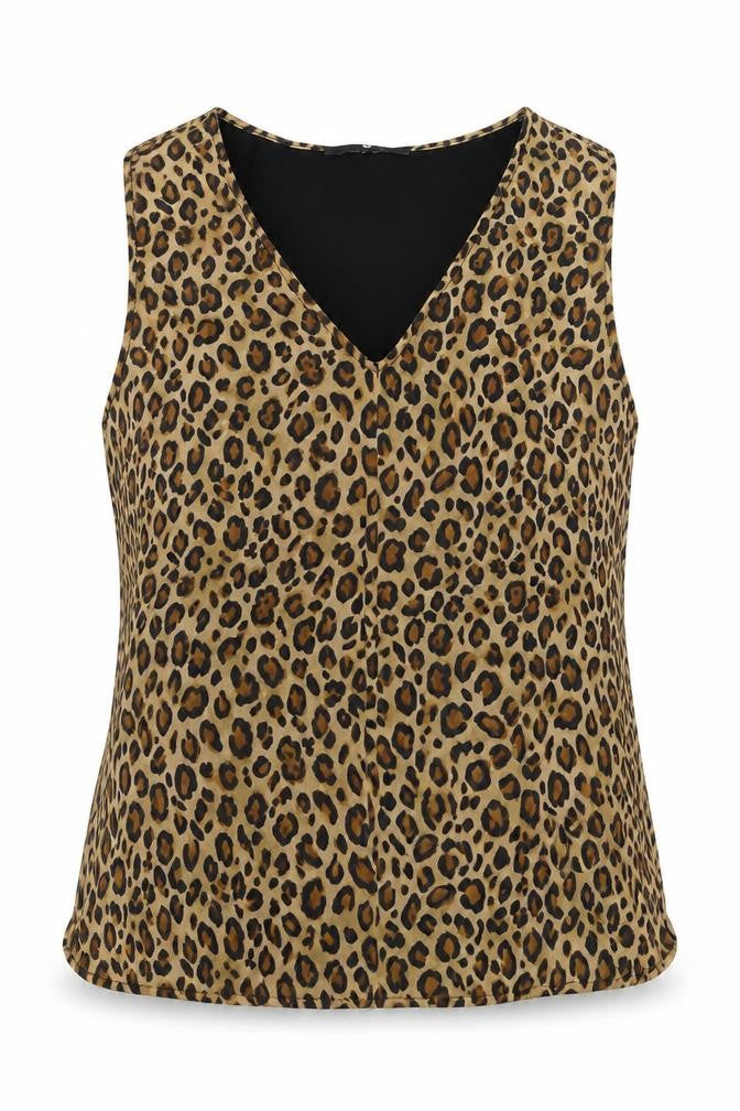 Very Womens Brown Animal Print  Basic Blouse Size 14