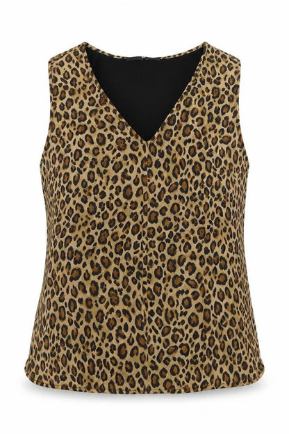 Very Womens Brown Animal Print  Basic Blouse Size 14