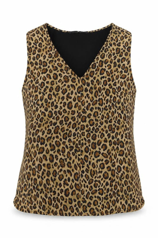 Very Womens Brown Animal Print  Basic Blouse Size 14