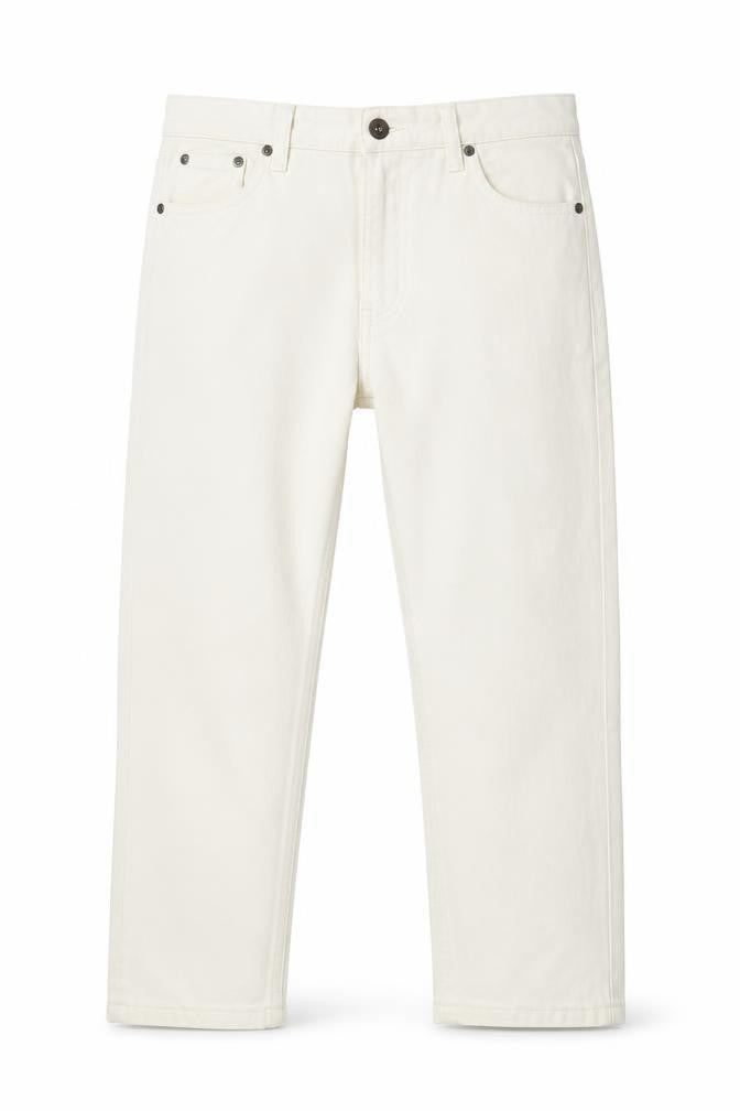 Womens UK Size 16 Denim Club Regular Fit Cropped White Jeans