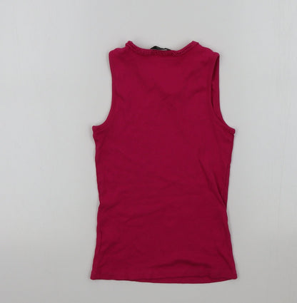 George Girls Pink Colourblock  Basic T-Shirt Size 10-11 Years