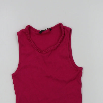 George Girls Pink Colourblock  Basic T-Shirt Size 10-11 Years