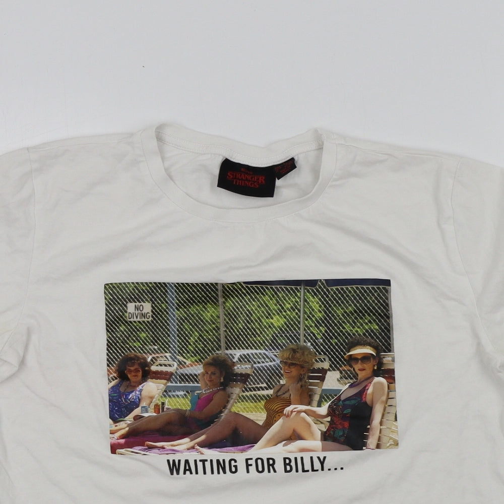 Womens UK Size S Netflix White Basic T-Shirt