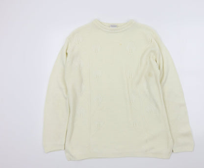 Womens UK Size 12 Preworn Beige Pullover Jumper