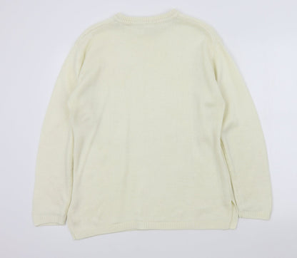 Womens UK Size 12 Preworn Beige Pullover Jumper