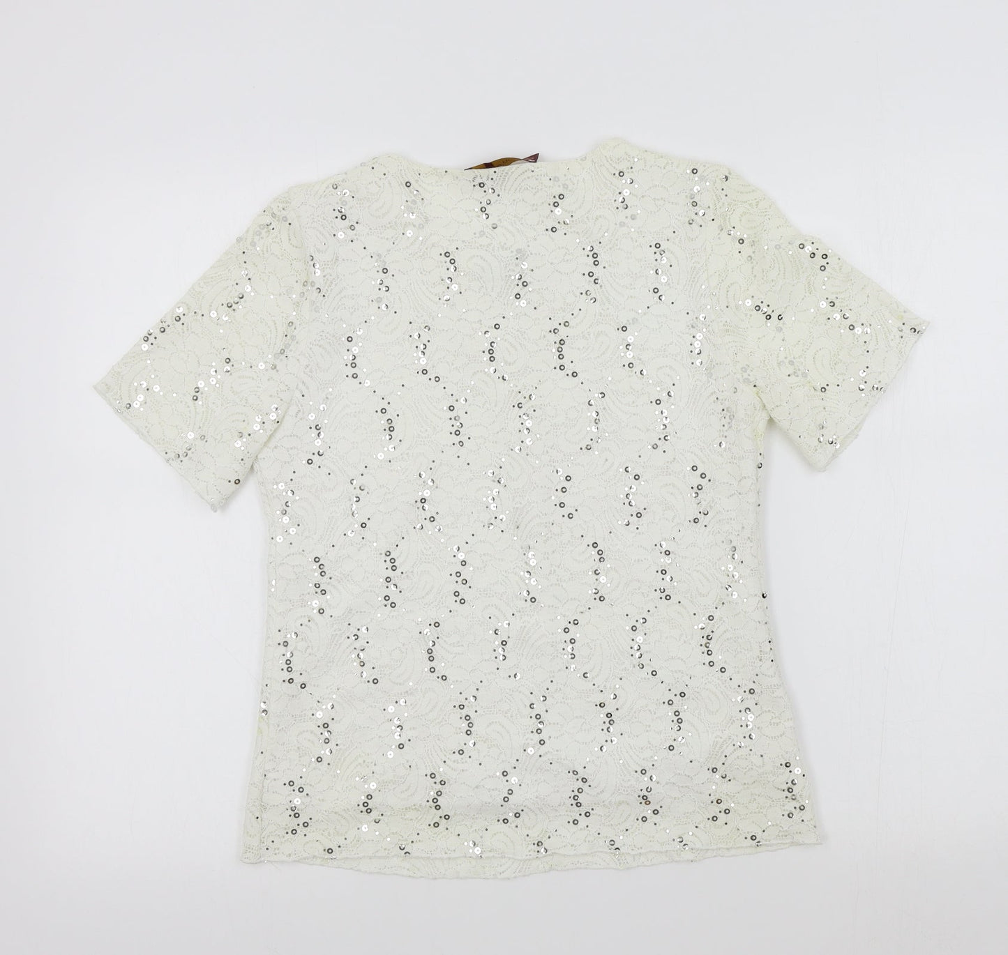 Womens UK Size 12 charlotte gold White Basic T-Shirt