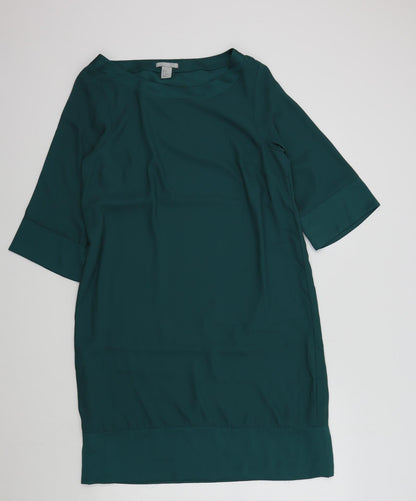 H&M Womens Green Colourblock  A-Line  Size 10