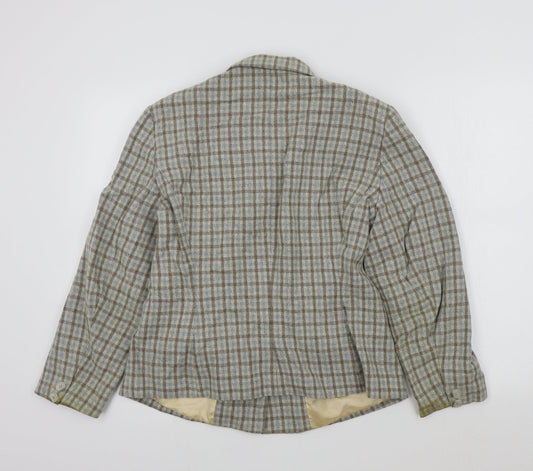 Mexx Womens Brown Geometric  Jacket Blazer Size 14