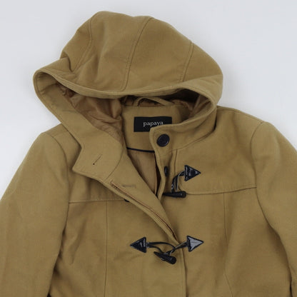 Papaya Womens Brown   Overcoat Coat Size 14
