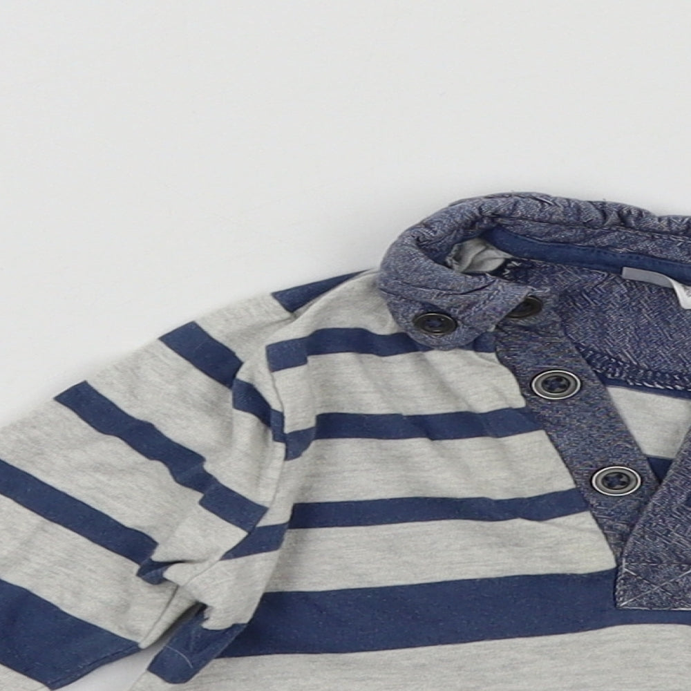 F&F Boys Blue Striped  Basic T-Shirt Size 3-6 Months