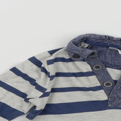 F&F Boys Blue Striped  Basic T-Shirt Size 3-6 Months