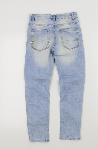 NEXT Girls Blue Colourblock  Straight Jeans Size 9 Years