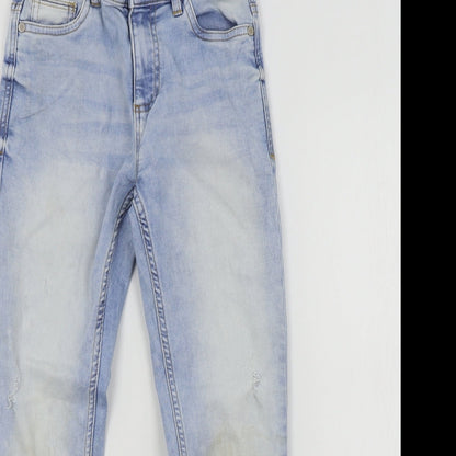 NEXT Girls Blue Colourblock  Straight Jeans Size 9 Years