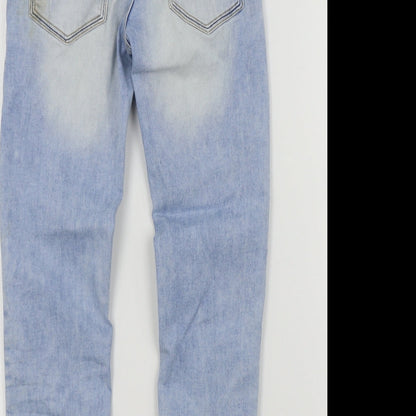 NEXT Girls Blue Colourblock  Straight Jeans Size 9 Years