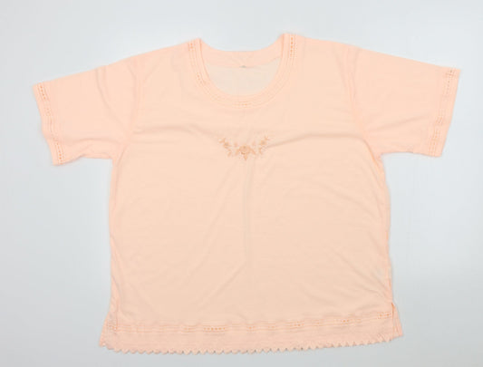 Womens UK Size 2XL Preworn Orange Basic T-Shirt
