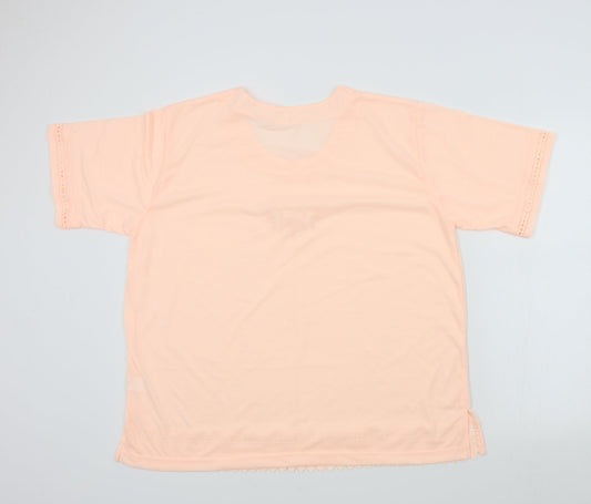 Womens UK Size 2XL Preworn Orange Basic T-Shirt