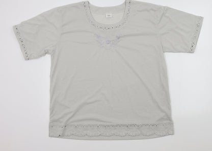 Womens UK Size 2XL Preworn Grey Basic T-Shirt