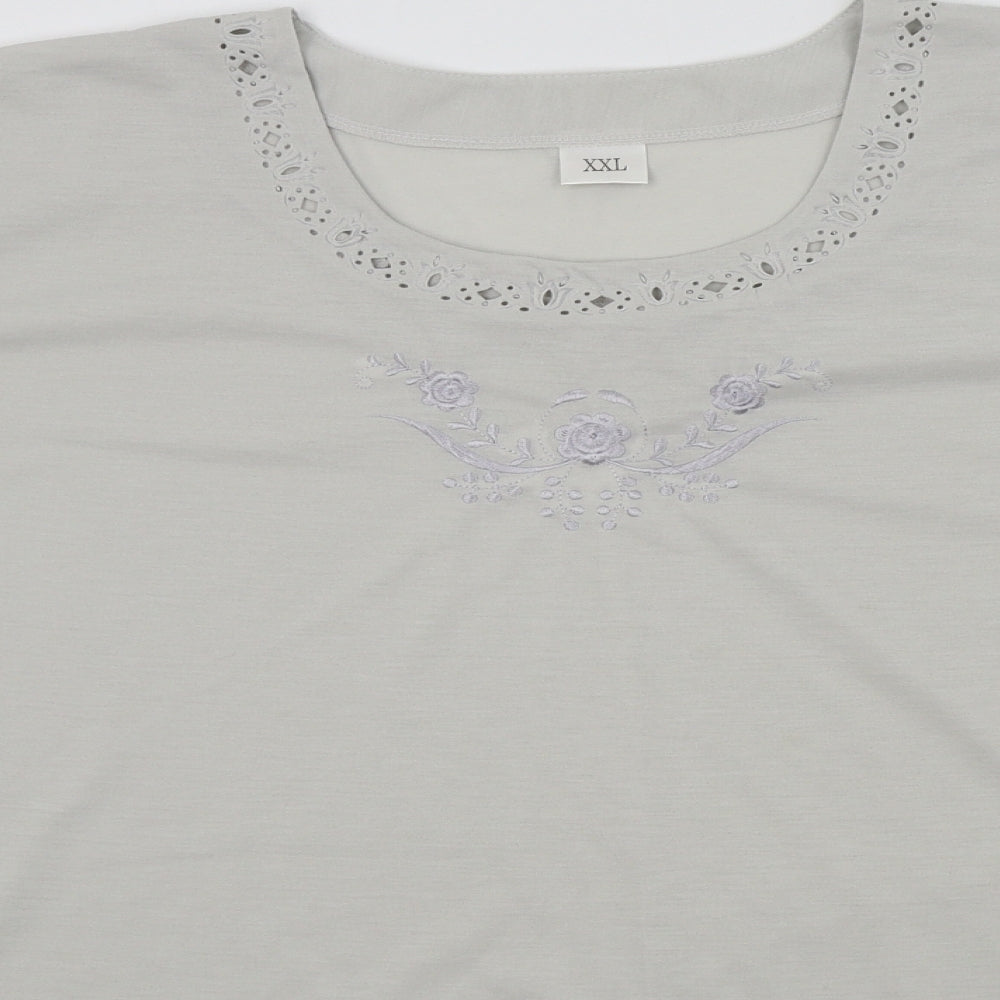 Womens UK Size 2XL Preworn Grey Basic T-Shirt