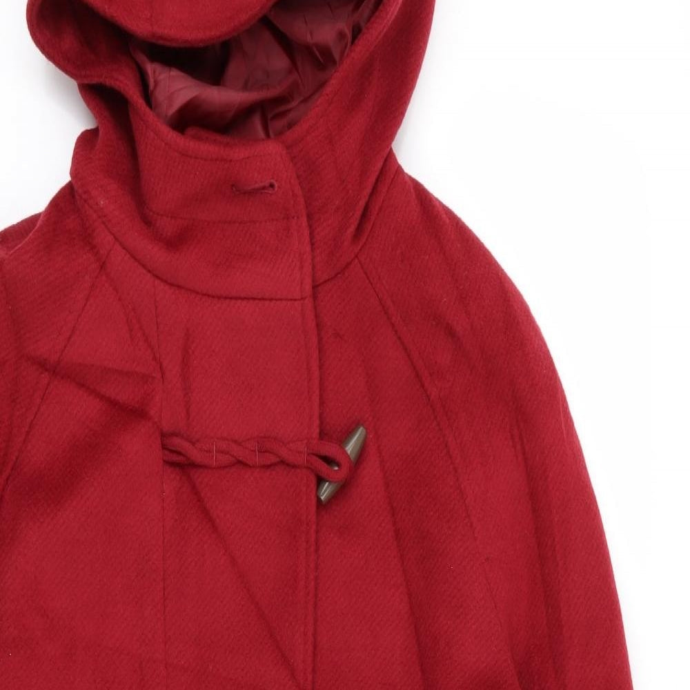 Womens UK Size 12 M&S Red Overcoat