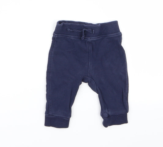 Asda George Boys Blue   Jogger Trousers Size 0-3 Months