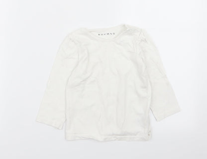 Nutmeg Girls White   Basic T-Shirt Size 18-24 Months