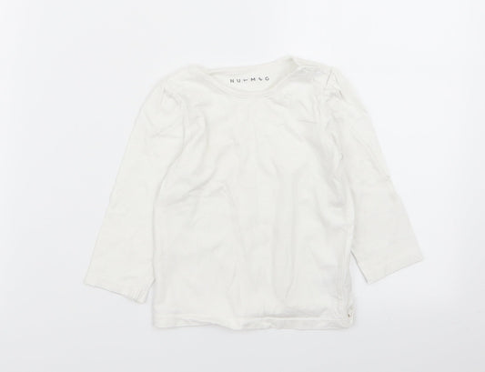 Nutmeg Girls White   Basic T-Shirt Size 18-24 Months