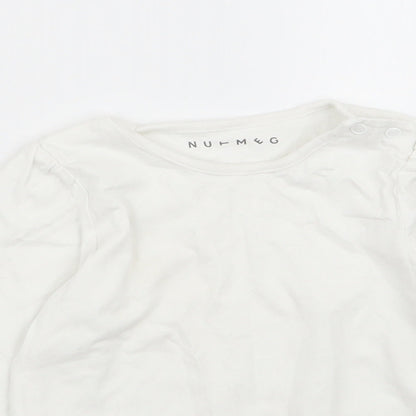Nutmeg Girls White   Basic T-Shirt Size 18-24 Months