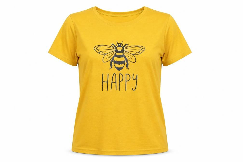 Womens UK Size S Fashion Yellow Basic T-Shirt