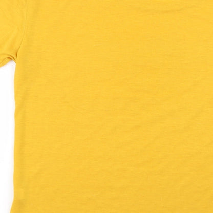 Womens UK Size S Fashion Yellow Basic T-Shirt