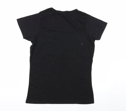 waitomo Womens Black Geometric  Basic T-Shirt Size M