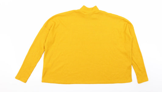 Womens UK Size S Divided by H&M Yellow Basic T-Shirt