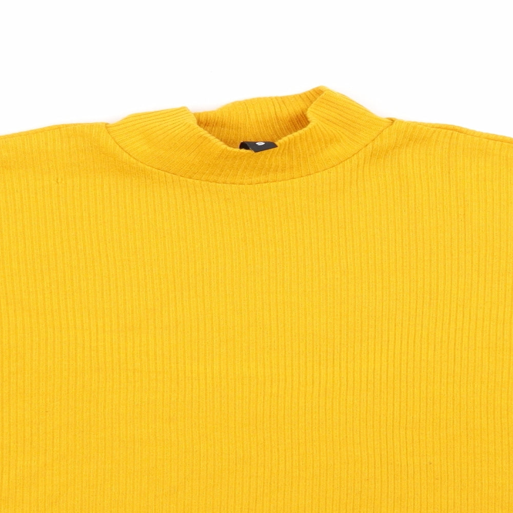 Womens UK Size S Divided by H&M Yellow Basic T-Shirt
