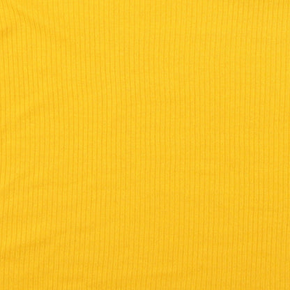 Womens UK Size S Divided by H&M Yellow Basic T-Shirt