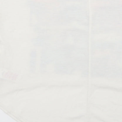 miss evie Girls White Floral  Basic T-Shirt Size 7-8 Years