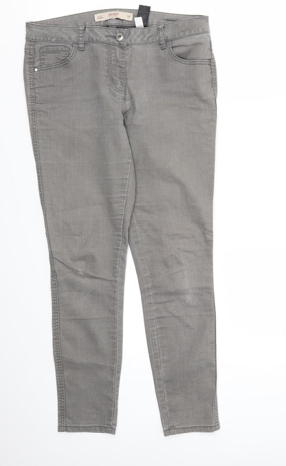 NEXT Womens Grey   Skinny Jeans Size 12 L28 in