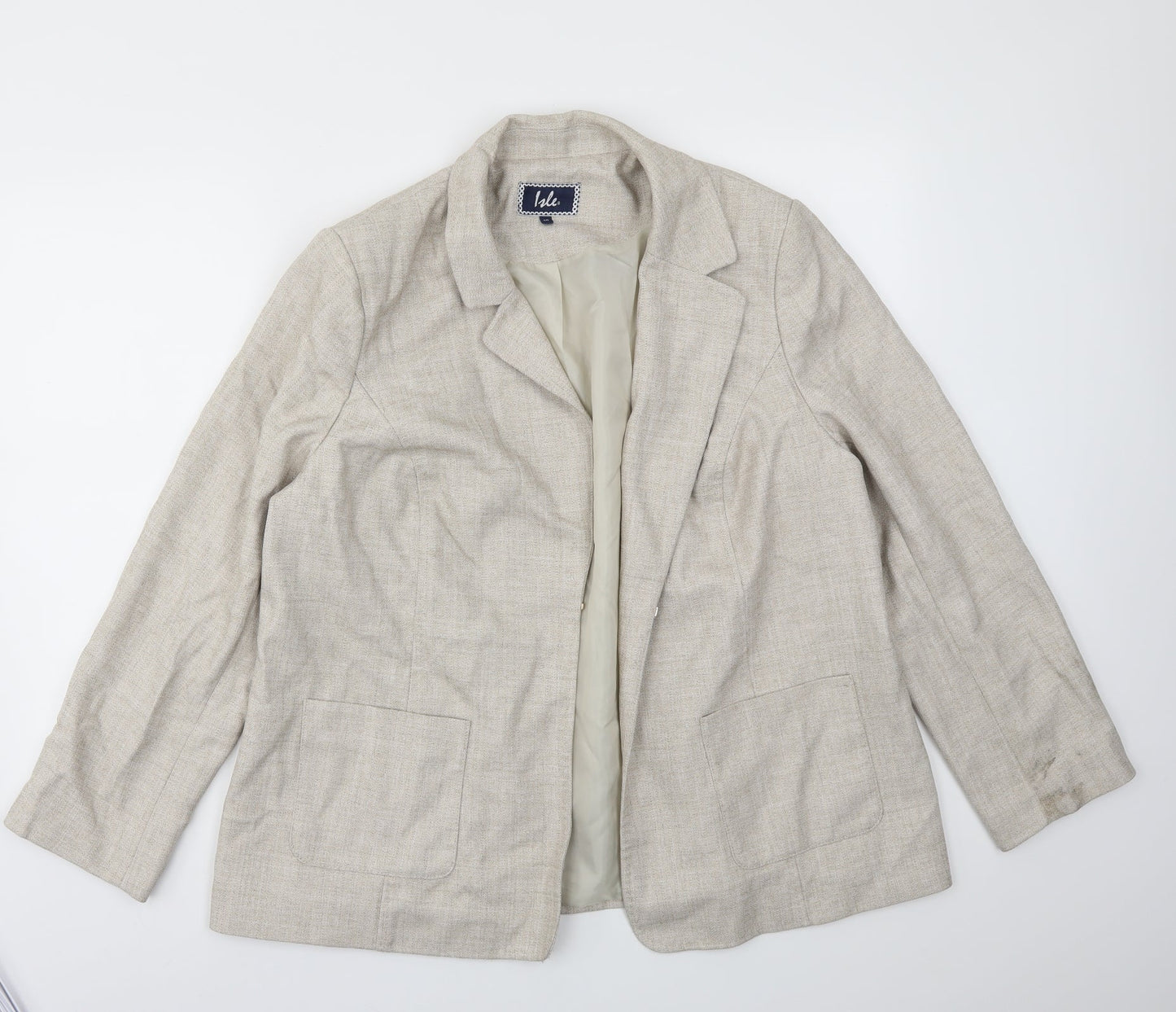 ISLE Womens Beige   Jacket Blazer Size 20